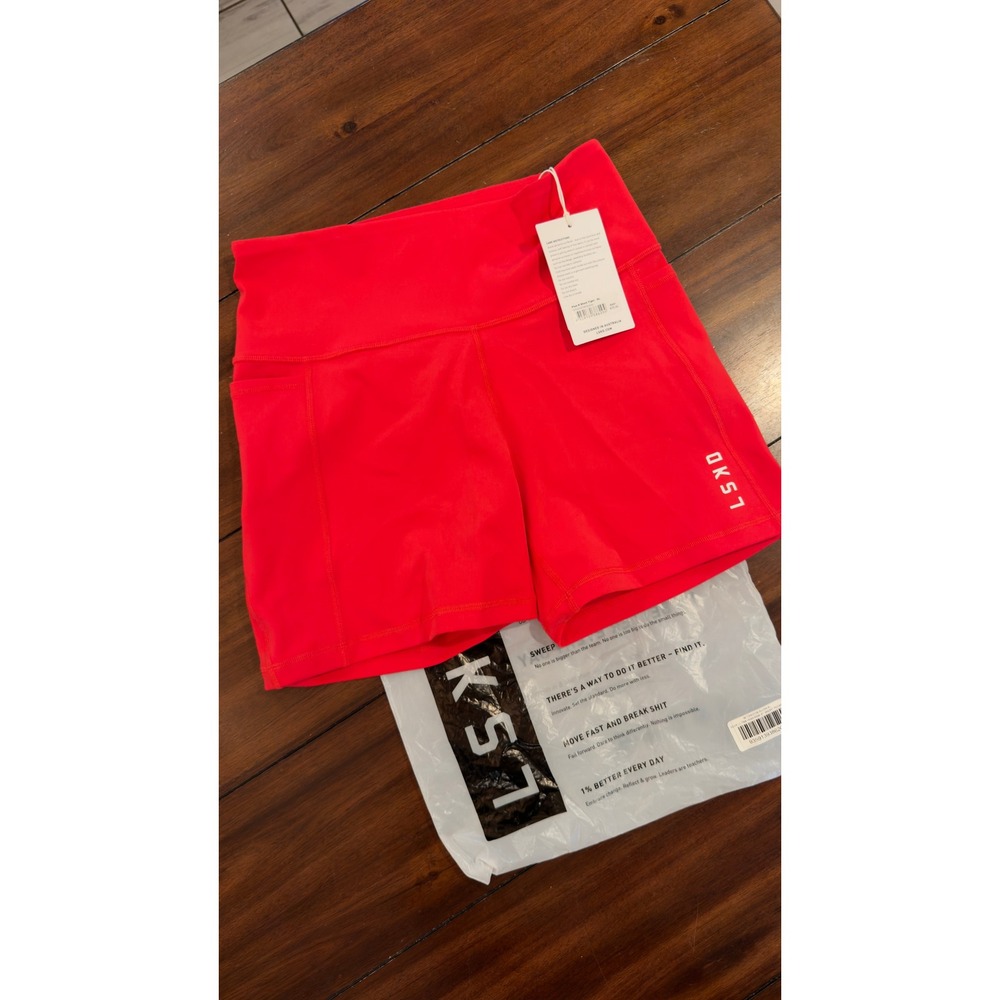 LSKD Flux X-Short Legging Scarlet Red Ultra High-Rise 4 Inch Shorts XL NEW NWT - Picture 12 of 16